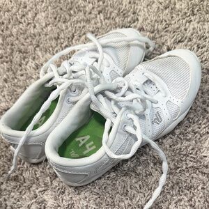 Varsity Kids White Sneakers with Green Insole